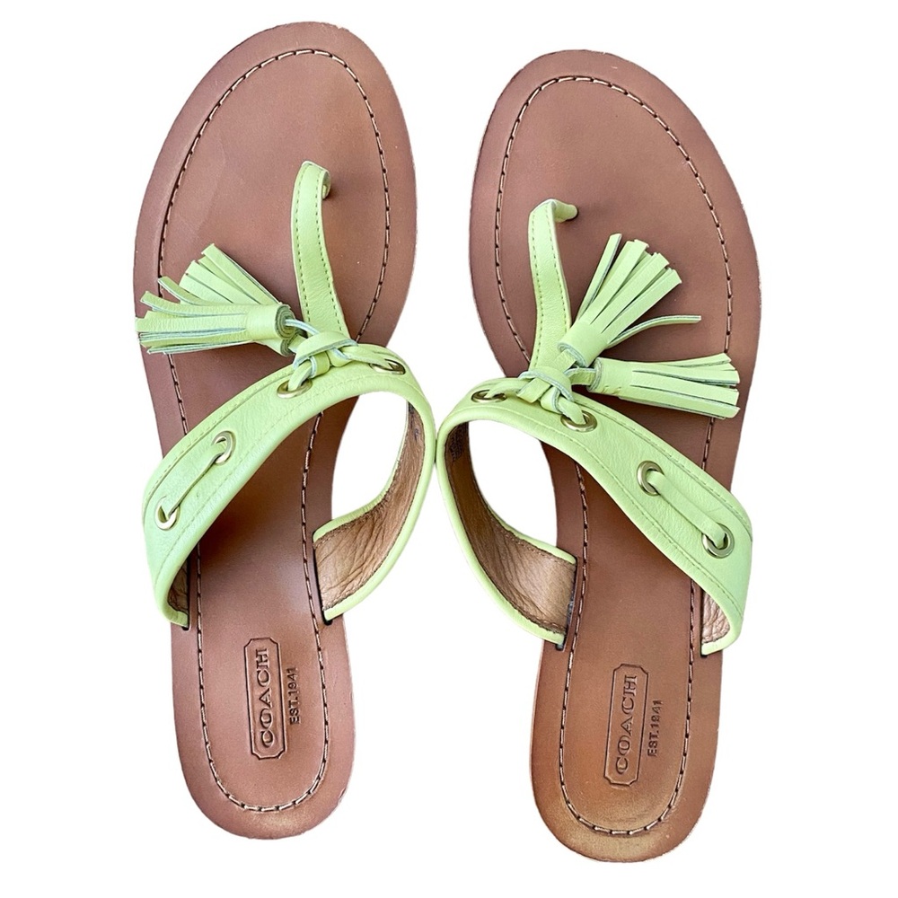 Coach Yellow/Green Sheena Tassel Sandals Womens Size 8.5